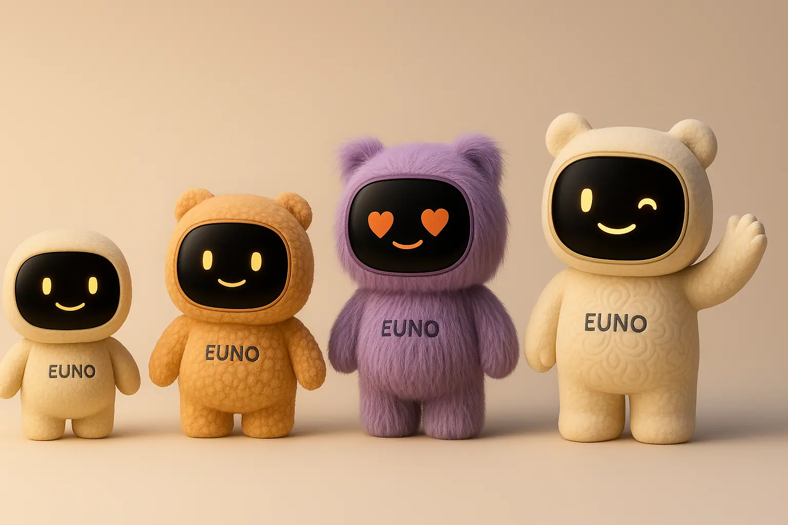 Illustration représentant les trois piliers d'Euno : un compagnon intelligent qui évolue avec chaque enfant.